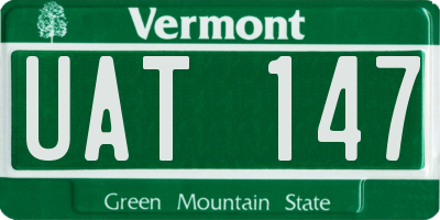 VT license plate UAT147