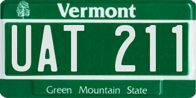 VT license plate UAT211