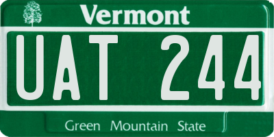 VT license plate UAT244