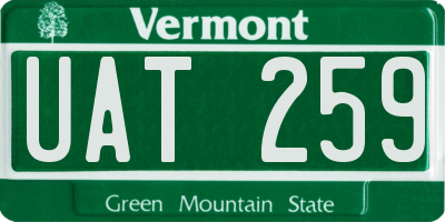 VT license plate UAT259