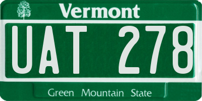 VT license plate UAT278