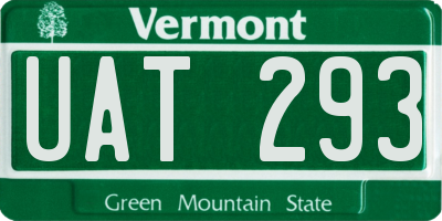 VT license plate UAT293