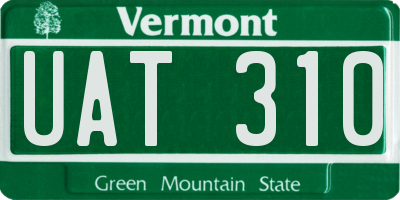VT license plate UAT310