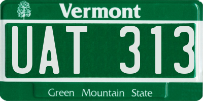 VT license plate UAT313