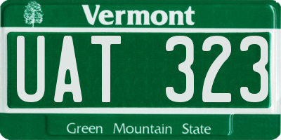 VT license plate UAT323