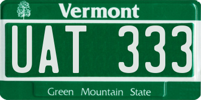 VT license plate UAT333