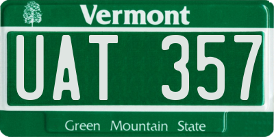 VT license plate UAT357