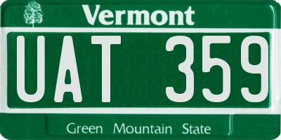 VT license plate UAT359