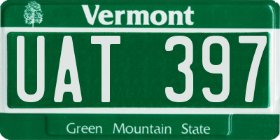 VT license plate UAT397