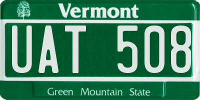VT license plate UAT508
