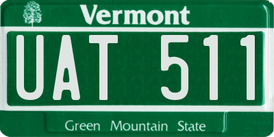 VT license plate UAT511
