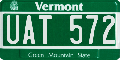 VT license plate UAT572