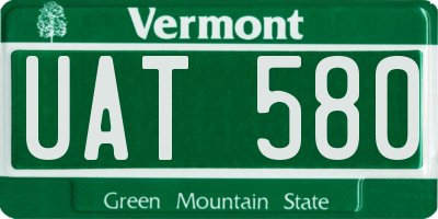 VT license plate UAT580