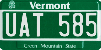 VT license plate UAT585