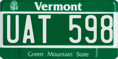 VT license plate UAT598