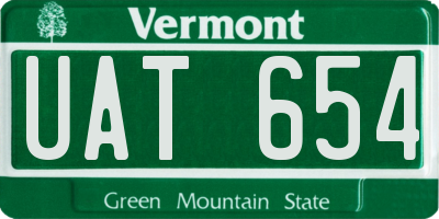 VT license plate UAT654