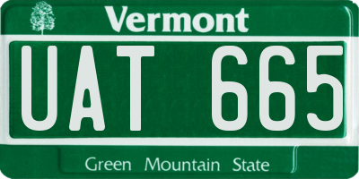 VT license plate UAT665