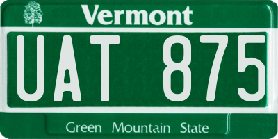 VT license plate UAT875