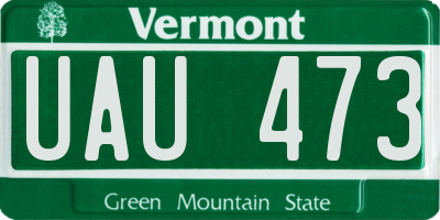 VT license plate UAU473