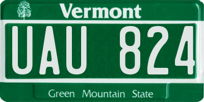 VT license plate UAU824