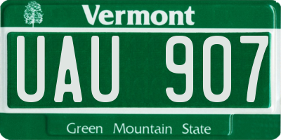 VT license plate UAU907