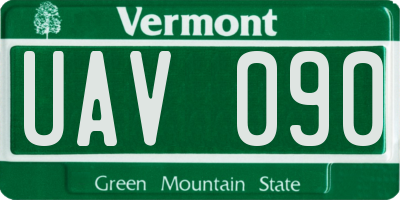 VT license plate UAV090