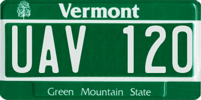 VT license plate UAV120