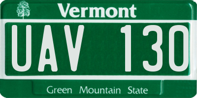 VT license plate UAV130