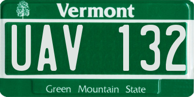 VT license plate UAV132