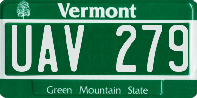 VT license plate UAV279