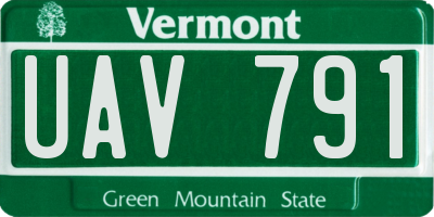 VT license plate UAV791
