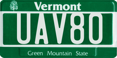 VT license plate UAV80