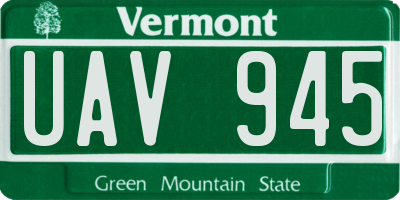 VT license plate UAV945