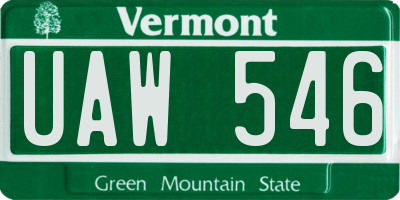 VT license plate UAW546