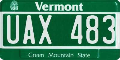 VT license plate UAX483