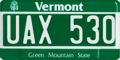 VT license plate UAX530