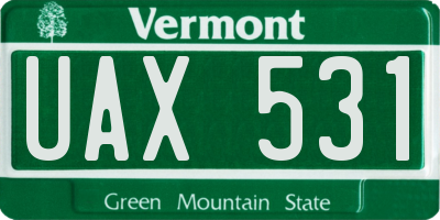 VT license plate UAX531