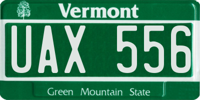 VT license plate UAX556