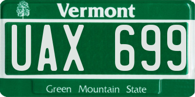 VT license plate UAX699