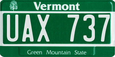 VT license plate UAX737