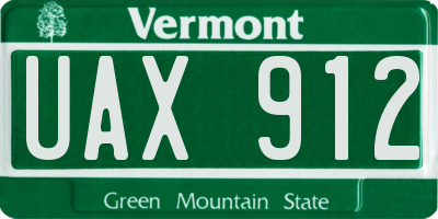 VT license plate UAX912