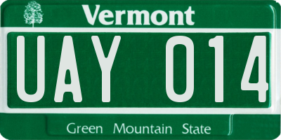 VT license plate UAY014