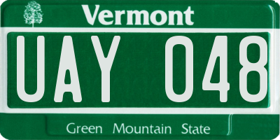 VT license plate UAY048