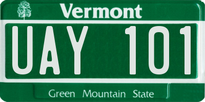 VT license plate UAY101