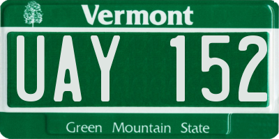 VT license plate UAY152