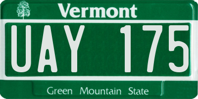 VT license plate UAY175