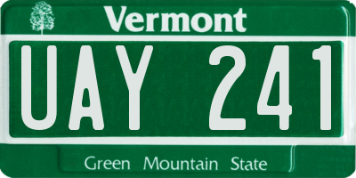 VT license plate UAY241