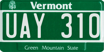 VT license plate UAY310