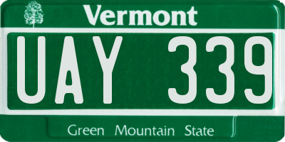VT license plate UAY339