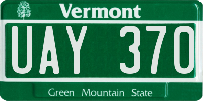 VT license plate UAY370